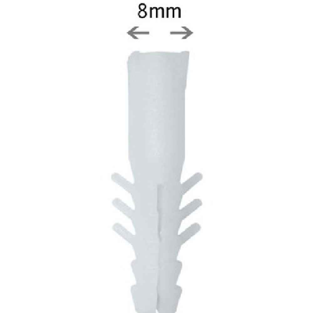 Plastik Dübel 8 mm (100 Adet)