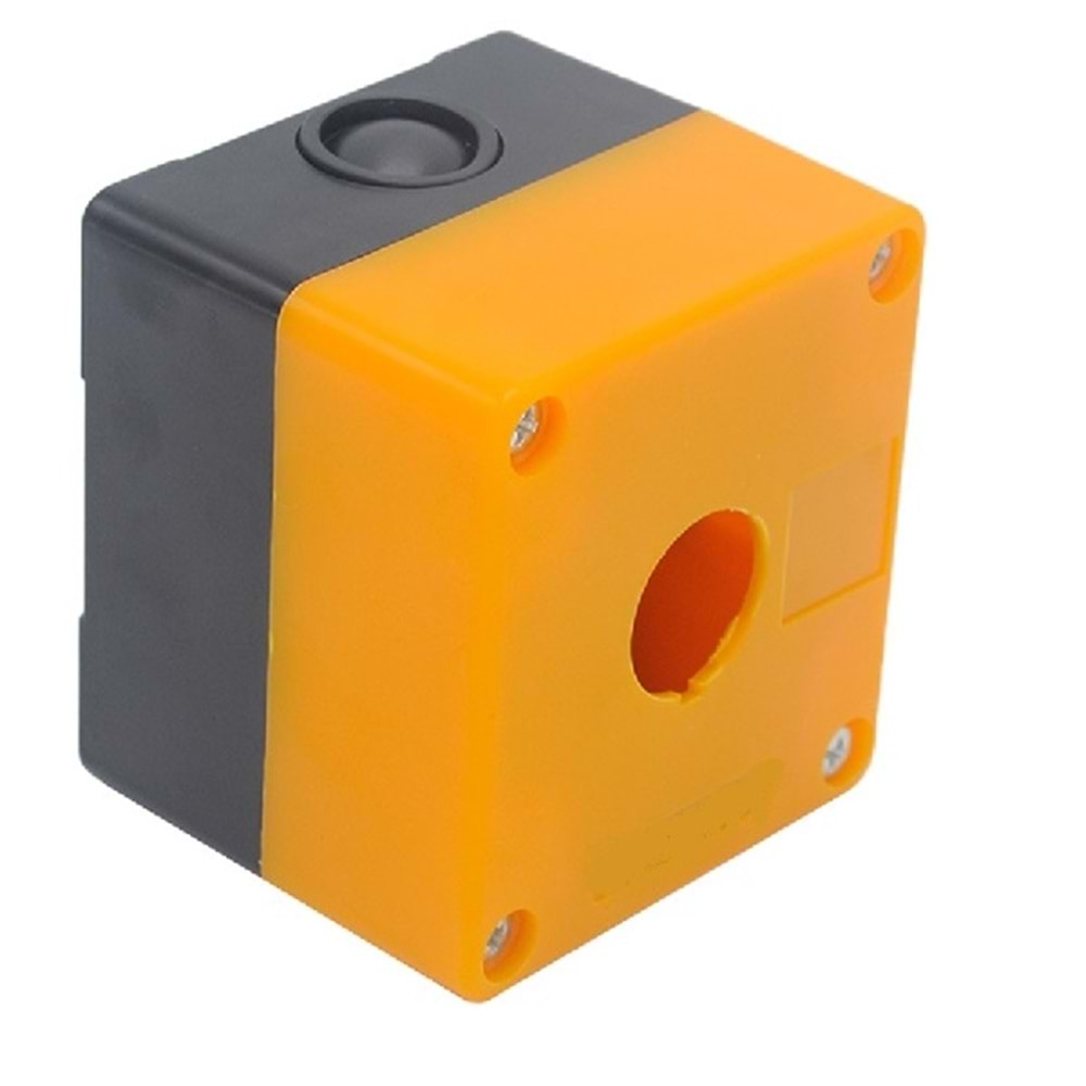 Boş Kumanda Buton Kutusu 1 li Sarı-Siyah