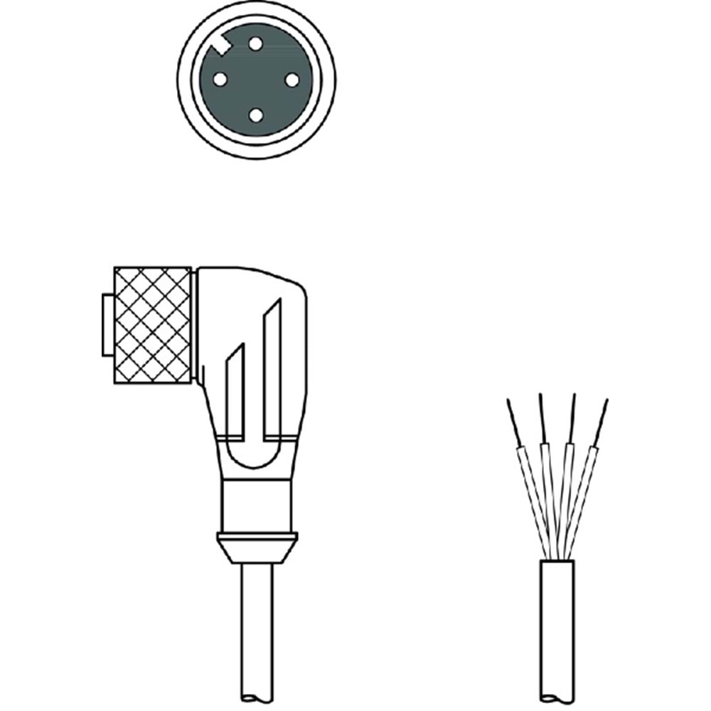 4 Pin M8 L Tip 5mt Sensör Kablosu Leuze 50130690