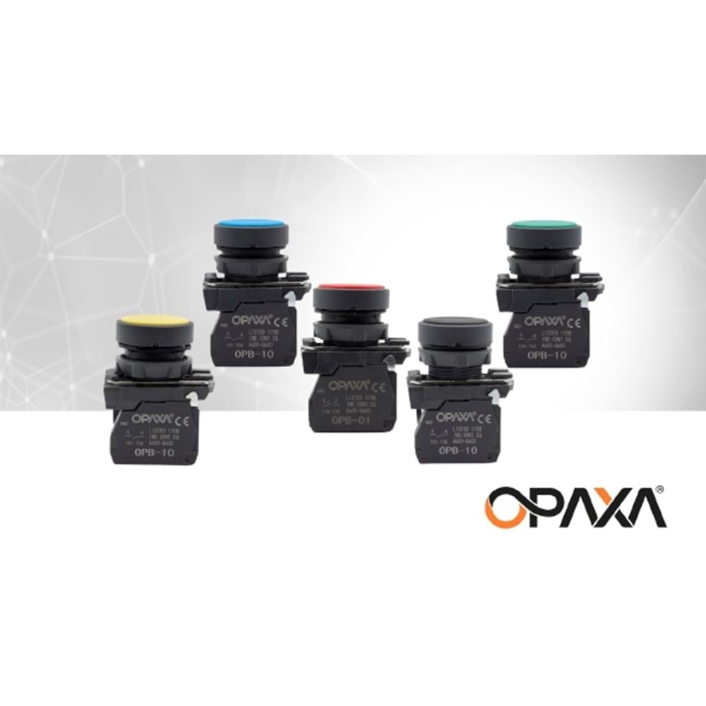 Opaxa Işıksız Yaylı Plastik Buton Kırmızı 1NK OPB-4-01