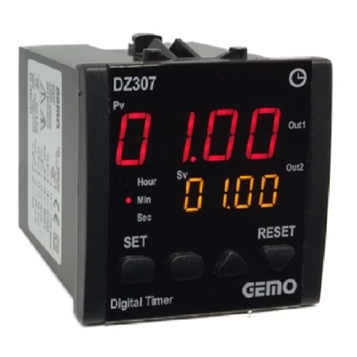 Gemo DZ307 Dijital Zaman Rölesi 2x4 Hane 72x72