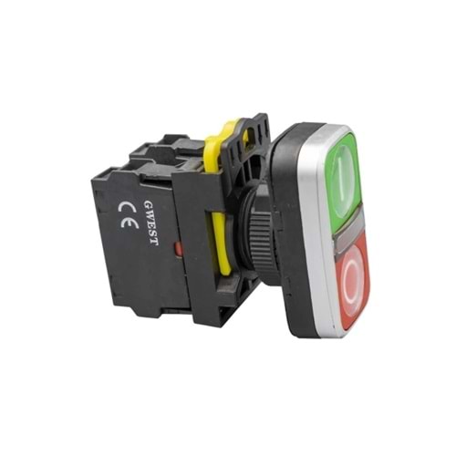 Işıklı İkiz Buton 22mm 1 No+1 Nc 220V