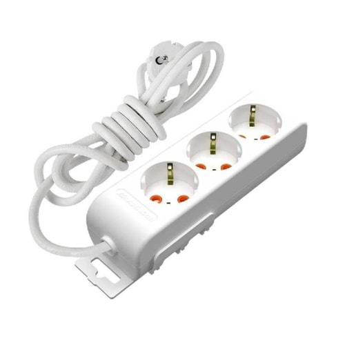 Ayka 3'lü Topraklı Grup Priz Çocuk Korumalı 2mt (3x1mm2)