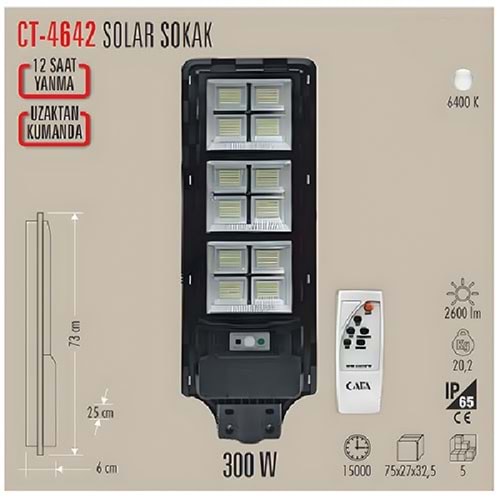 Cata CT-4642 Solar Sokak Armatürü