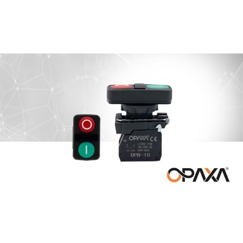 Opaxa İkiz Işıksız Yaylı Buton Çıkık 1NA+1NK OPB-IC-11